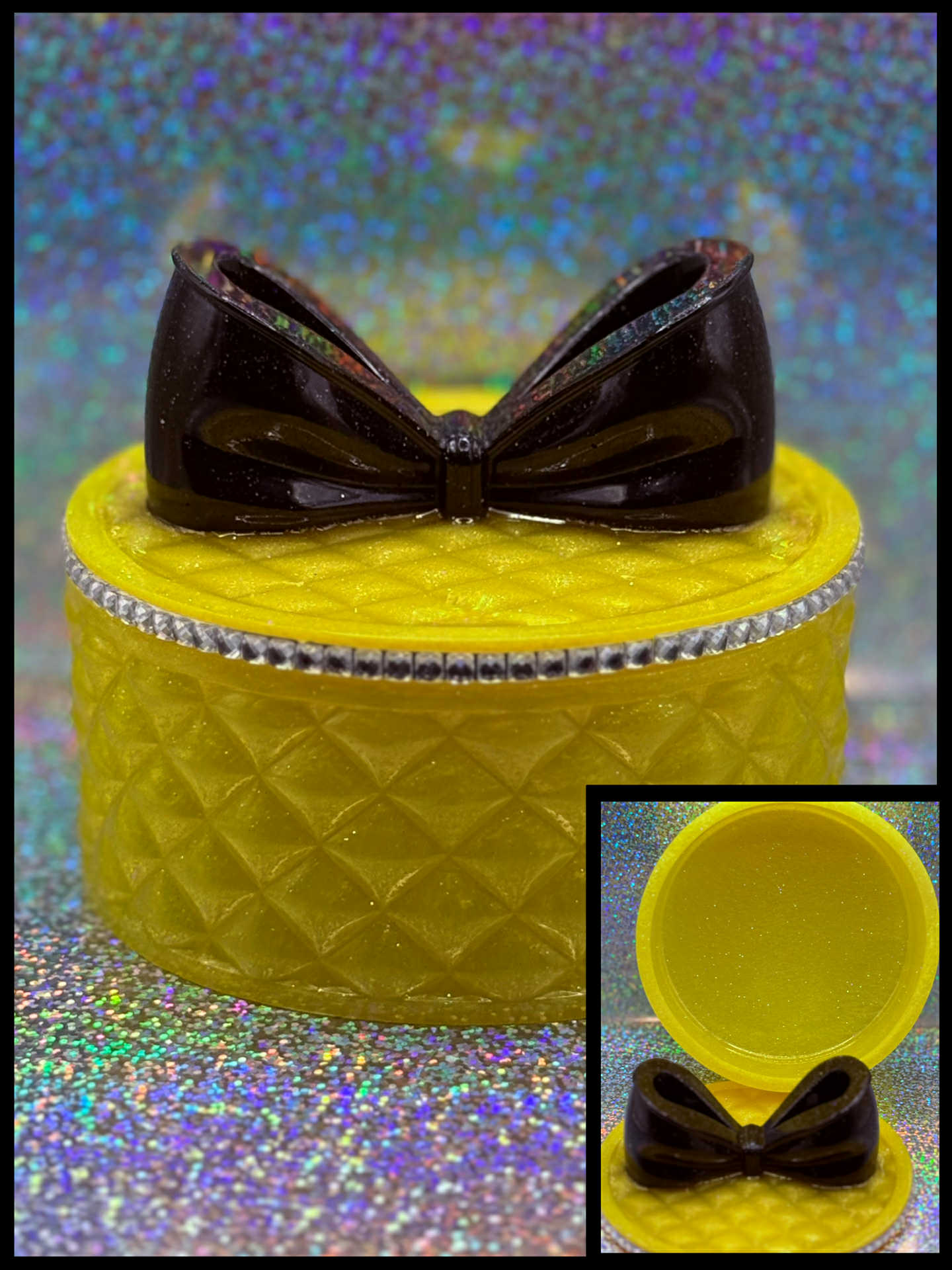 Yellow Bow Box Trinket Jar