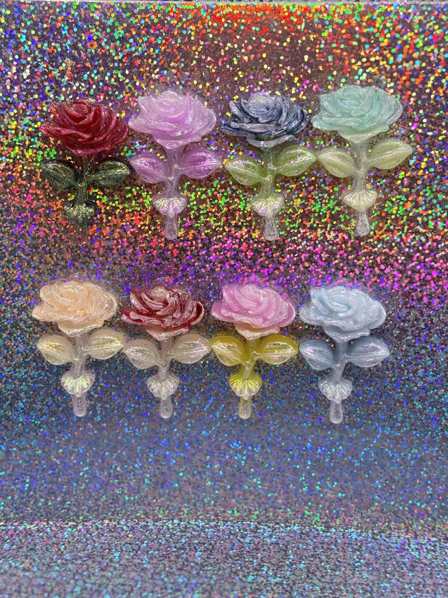 SET shimmering Rose Magnets