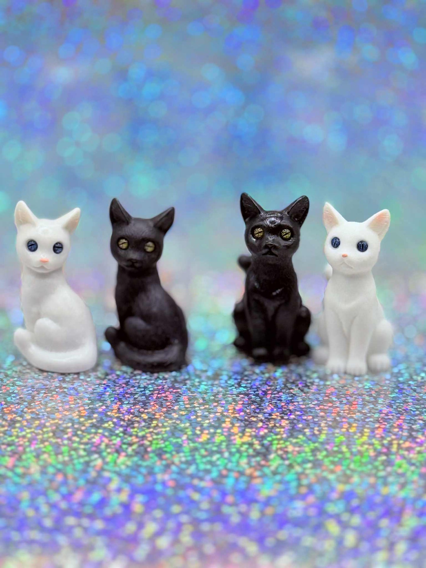 Black and white cat magnets
