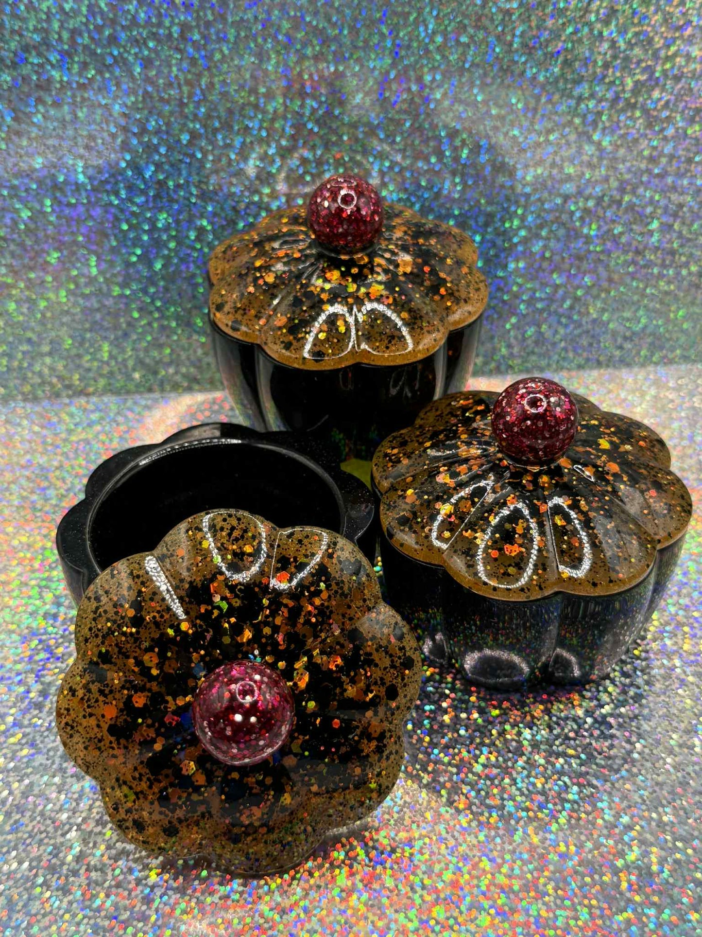 Black Cupcake Trinket Jar