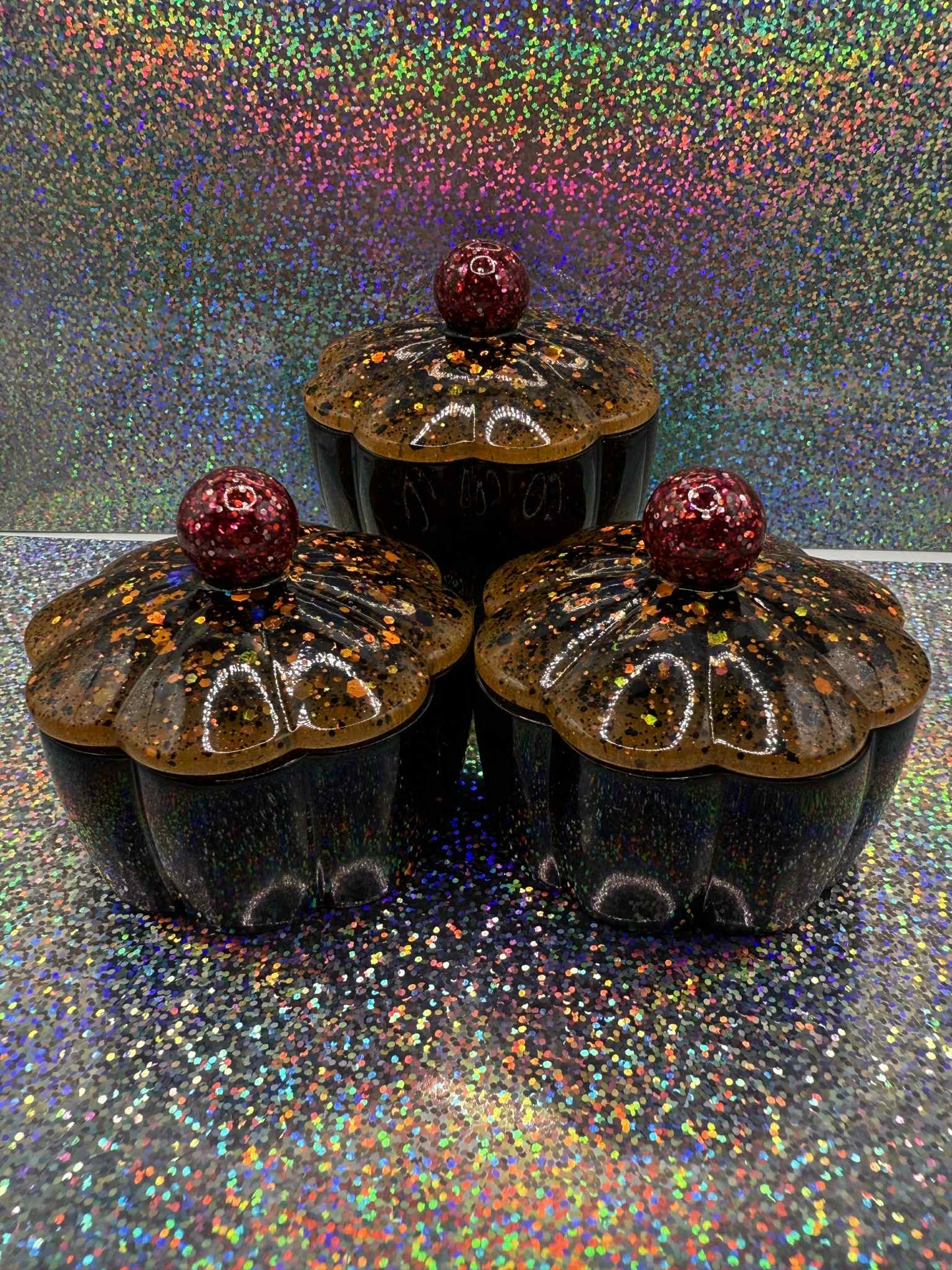 Black Cupcake Trinket Jar