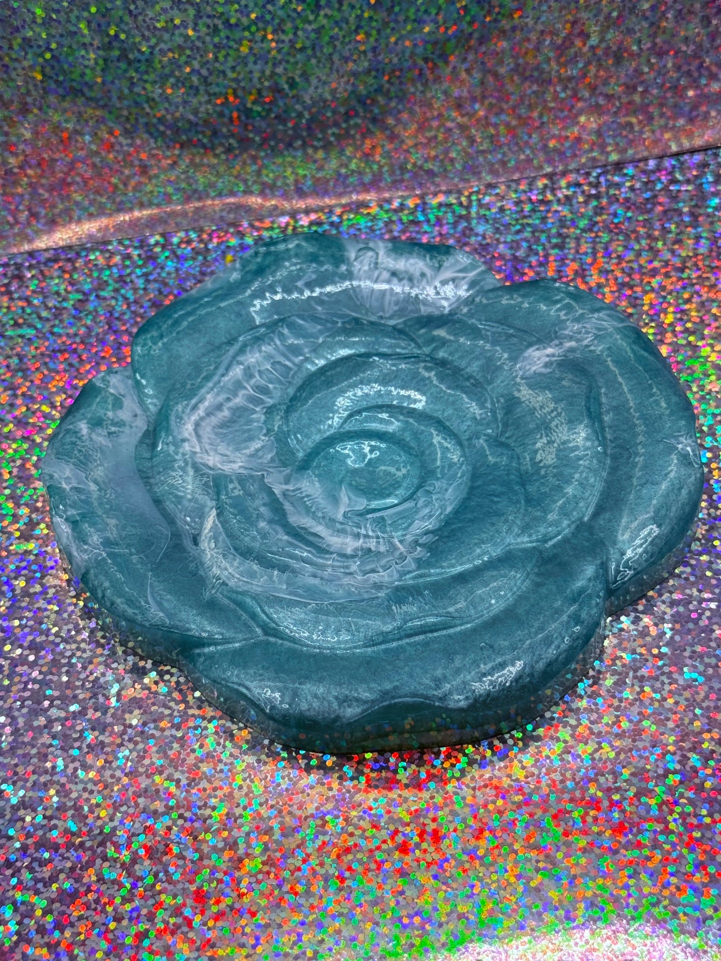 Teal and white swirl OOPSIE coaster