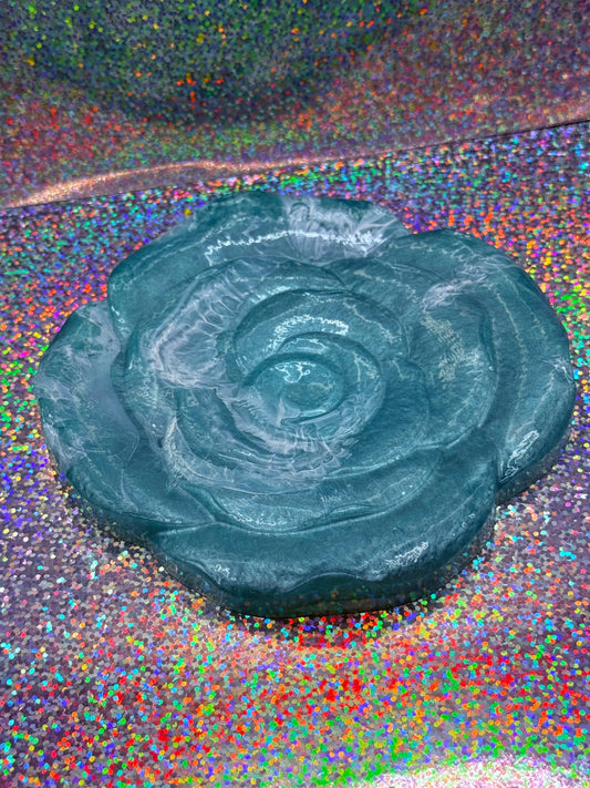 Teal and white swirl OOPSIE coaster