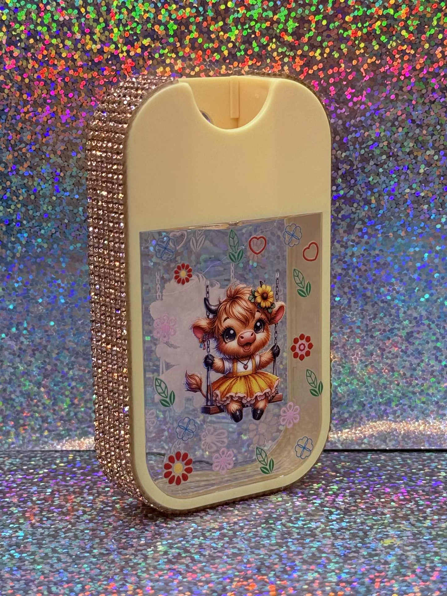 Baby Cow Bling Sanitizer Bottle