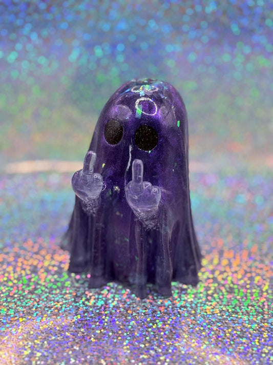 middle finger ghostie BLUE