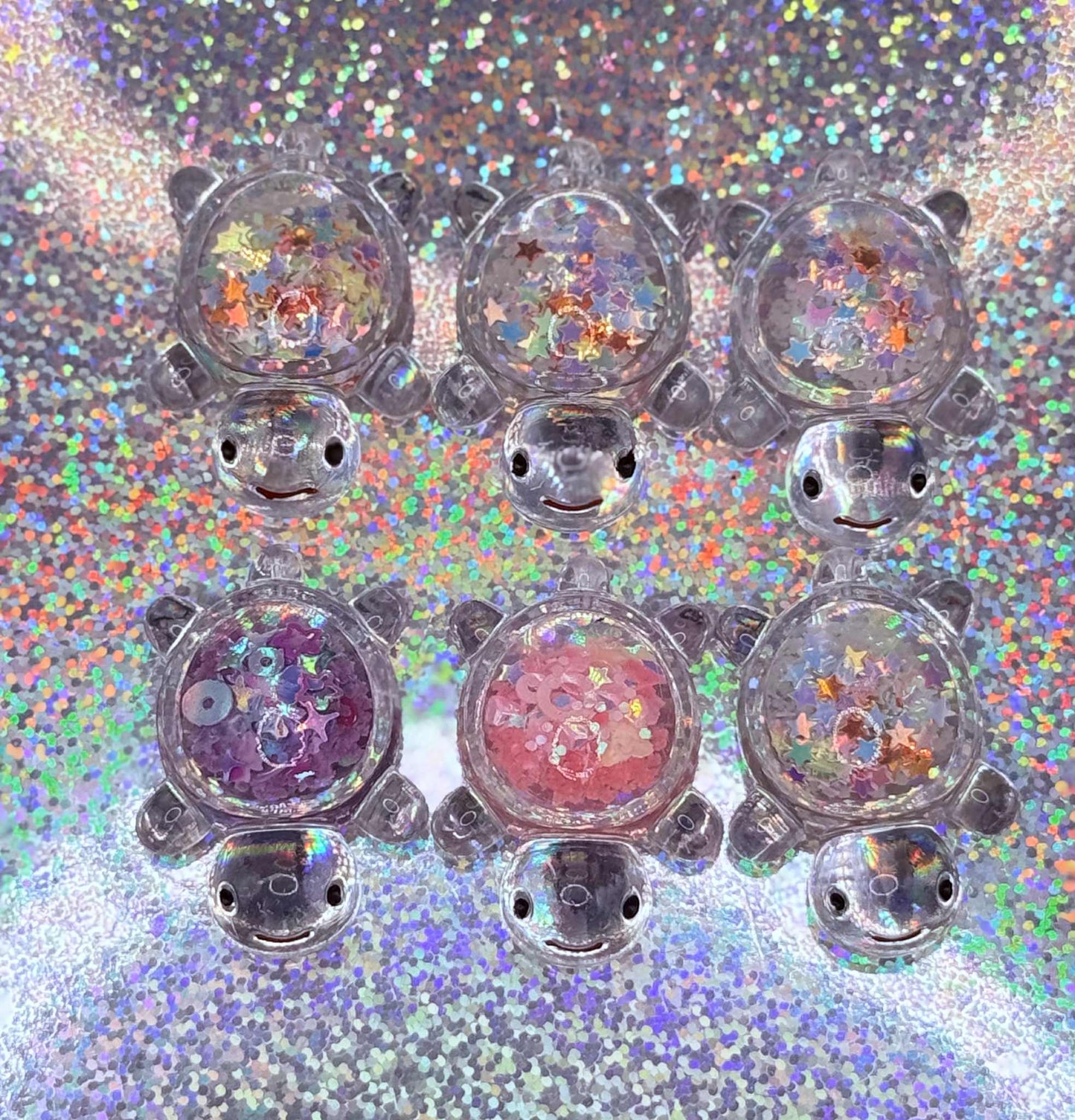 Glowing glitter belly Turtle magnets