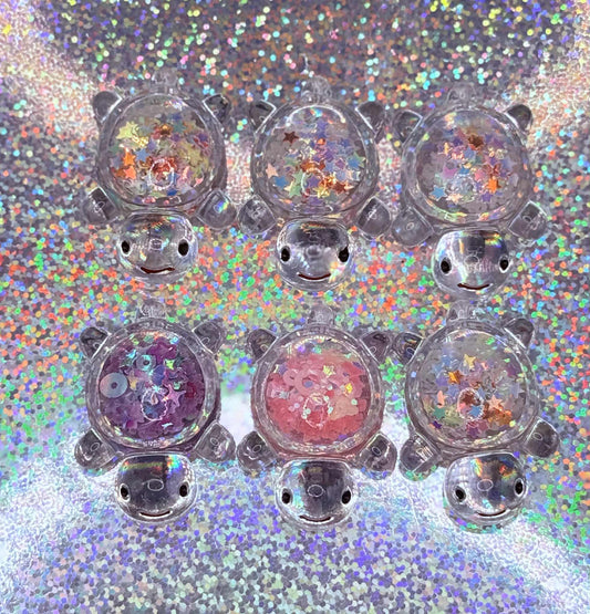 Glowing glitter belly Turtle magnets