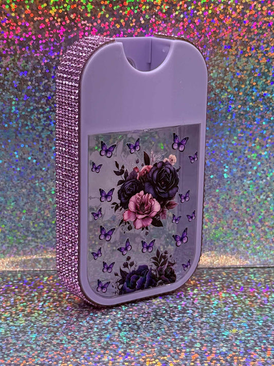 Black Rose Bling Sanitizer Bottle