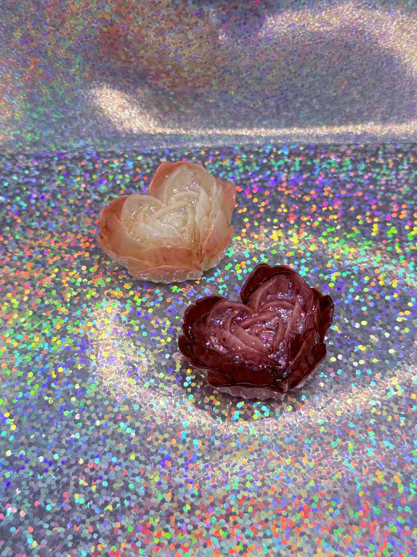 Resin Rose Heart Magnets