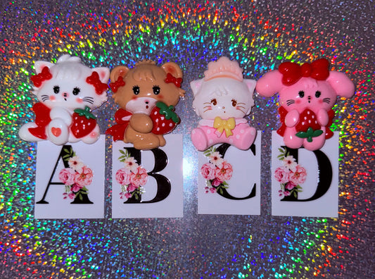Strawberry Kitty Magnets/Minders