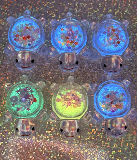 Glowing glitter belly Turtle magnets