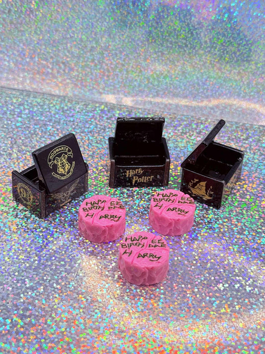 harry potter box and cake SET magnet/minder