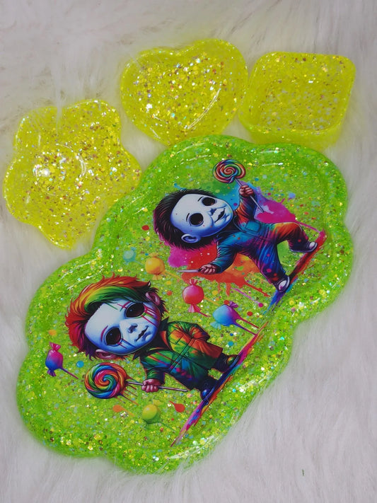 Medium Neon MikeMyers tray with Mini Dishes